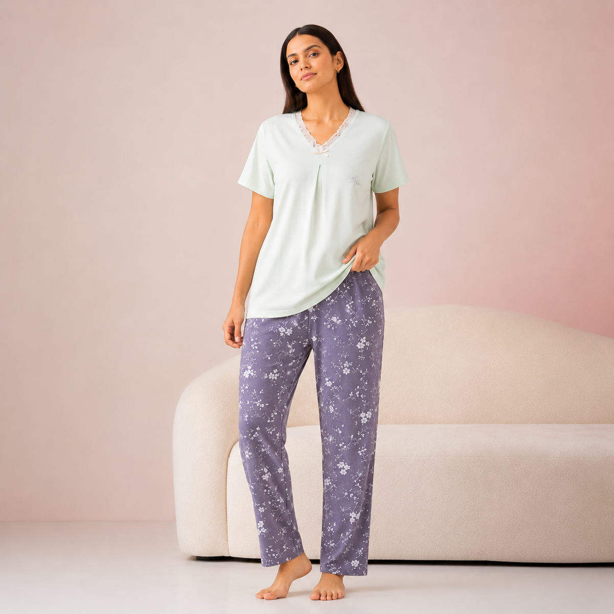 Premium Élan Floral Pyjama Set