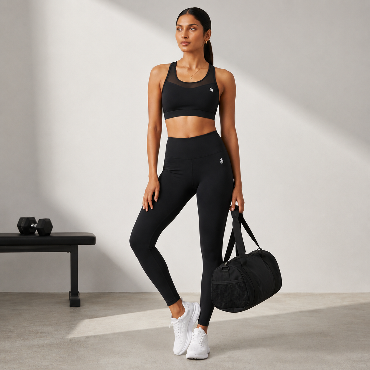 Premium Élan Active Black Gym Suit